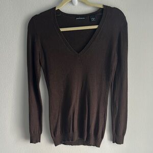 Moda International Brown V-Neck Knit Sweater